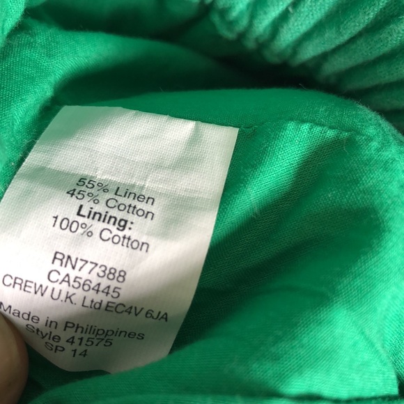 J. Crew Linen Cotton Mini Skirt Lime Paperbag sz8 - Picture 5 of 5